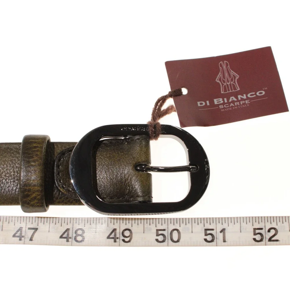 Di Bianco NWT Cut to Size Dress Belt In Green Pebbled Leather One Size